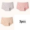 3pcs Plus-Size Mid-Waist Women's Breathable Triangle Panties with Wide Crotch Design