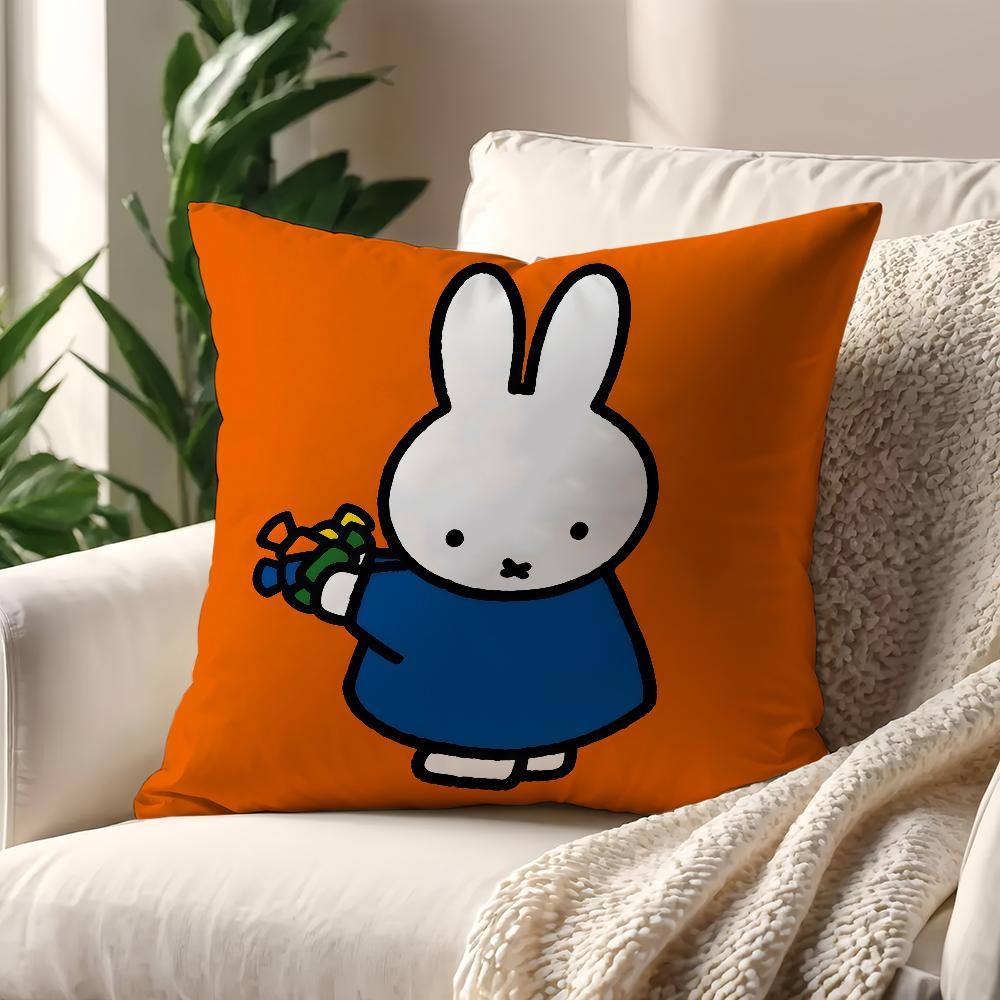 Kawaii MMiffy cushion cover For Pillow Printing Sofa Decoration Home Car Room Coffee Shop Office Nordic Simplicity