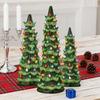 Pre-Lit Hand-Painted Resin Tabletop Christmas Tree Small Light Up Holiday