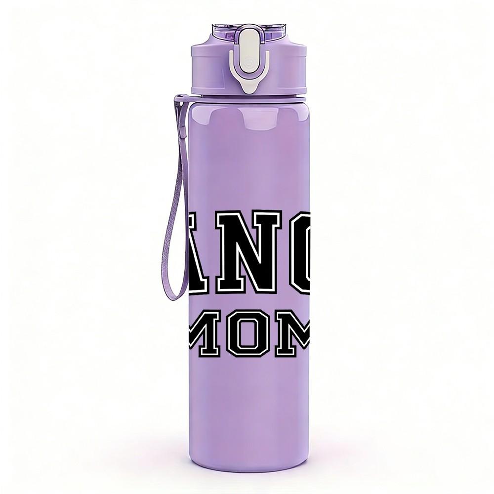 1PC Dance Mom Letter Design 750ml Color Plastic Sports Water Bottle Leakproof Flip Straw Lid Suitable for Sports Office Home Use