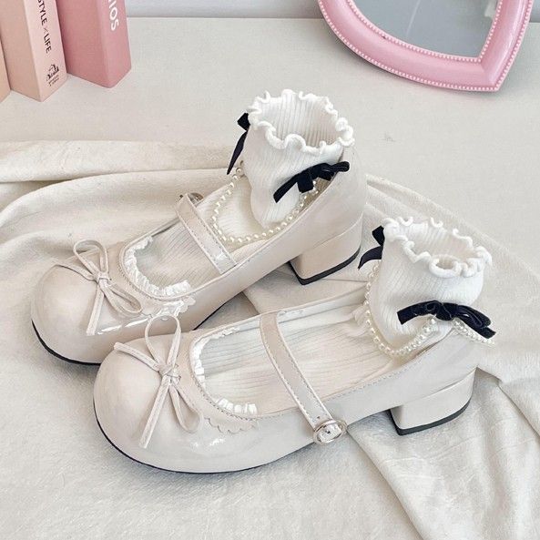 Sweet and Cute Japanese Jk Mary Jane Single Shoes Women's 2025 Spring New Women's Shoes French Versatile Thick Heel Lolita