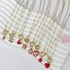 Original Design Copper Drop Oil Red Water Drop Star Butterfly Love Eye Pendant Necklace 50cm Charm Ladies Party Gift