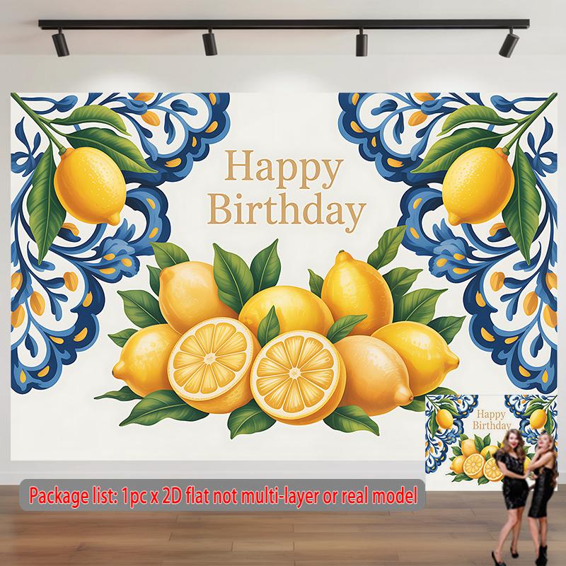 Party Backdrop Flat Lemon Greeting Photo Booth Decor Front Door Decor