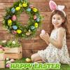 Easter Eggs Wreath 17.7" Handmade Wreath with Faux Flowers Eggs Spring Decor Colored Eggs Wreath for Wall Mantel Front Door