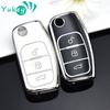 For Ford Fiesta Focus Mondeo Falcon B-Max C-Max S-Max Eco Sport Galaxy Territory Keyless Car Key Case Cover Shell Fob Protector