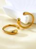 Западный Простой Модный Нишевый Темперамент Нержавеющая Сталь 18K Позолота Геометрический Узор Одинарное Кольцо Открытое Кольцо Женское