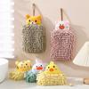 Kitchen and Bathroom Hand Towels Hanging Chenille Absorbent and Quick-drying Cartoon Cute Towels Household Cleaning Towels