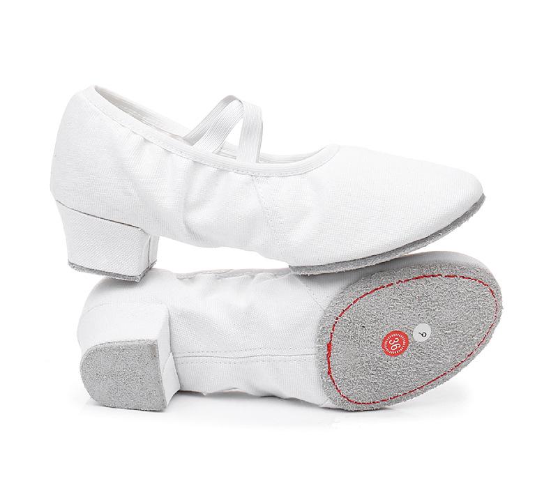 Женские танцевальные туфли без шнурков на каблуке - Мягкая подошва для балета, йоги, танца живота, для взрослых, для преподавателей и практики.