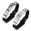 Anime Berserk Symbol Stainless Steel Bracelet Sword Logo Mad Warrior of Silicagel Bracelets Adjustable Wristband Jewelry