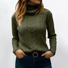 Женский модный однотонный свитер с высоким воротом и длинными рукавами, пуловер, топ