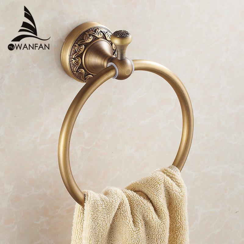 New Arrival Euro Style Wal-mount Antique Bronze Towel Ring Classic Bathroom Accessories Bath Towel Holder Bath Hardware 3707F