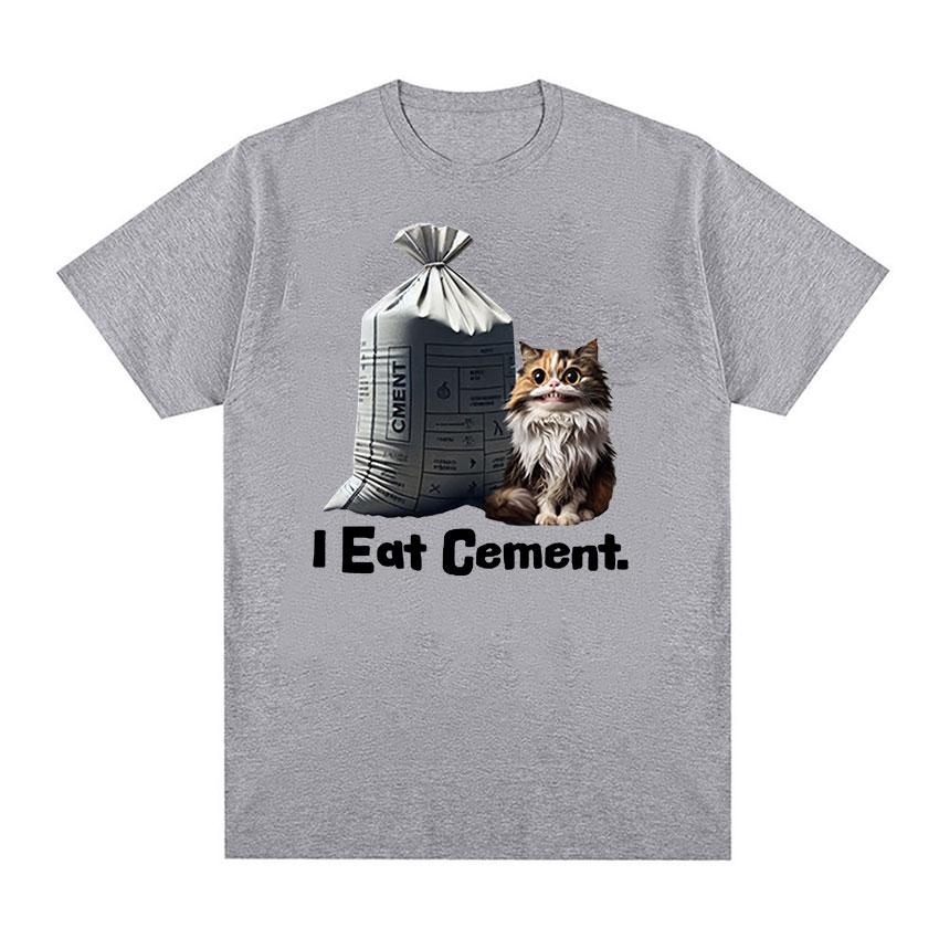 I Eat Ce Unisext Funny Cat Meme Tee Shirt Unisex Unisex Casual Fashion Высококачественная футболка Летняя футболка с круглым вырезом из 100% хлопка большого размера Футболки унисекс