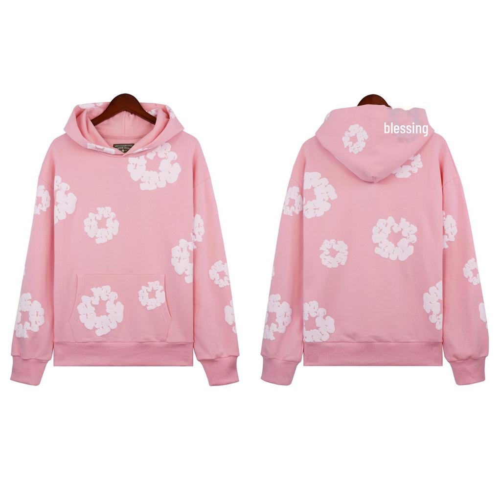 Autumn/Winter Fleece-Lined Sweatshirt and Trousers Set - Kapok Denim American Hoodie