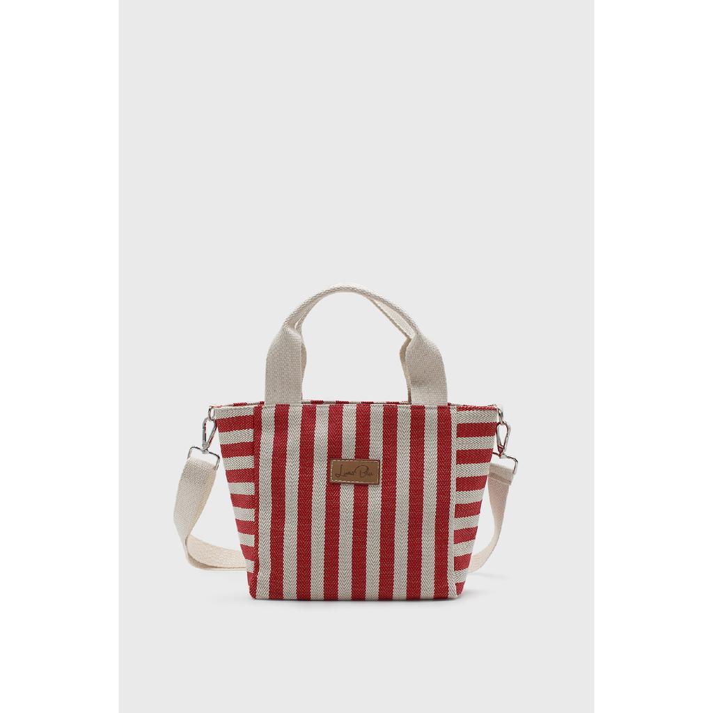 Women's Striped Mini Linen Tote Bag
