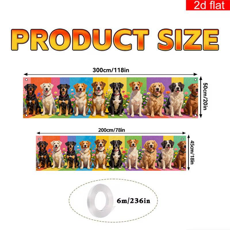 Rainbow Dog & Rainbow Pet Welcome Banner, Outdoor Garden Fence Dog Home Decoration
