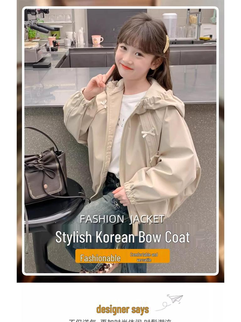 Осень 2025 Куртка-ветровка для девочек в корейском стиле