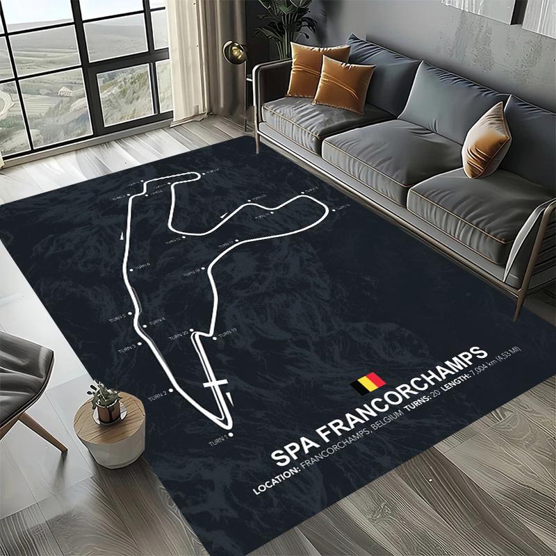 Декоративный коврик на тему Формулы-1, коврик для любителей гонок, ковер на четыре сезона с принтом трассы Имола, Монако для комнаты, дивана