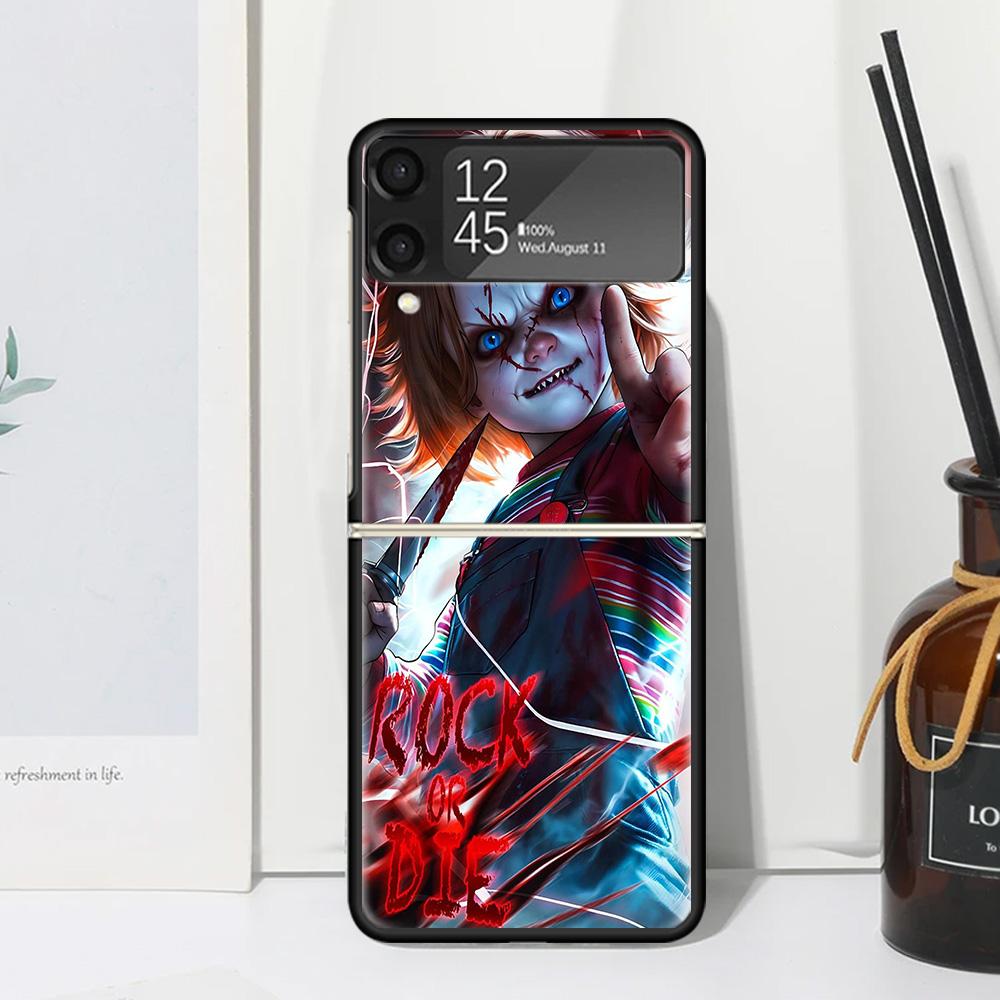 Чехол для телефона Chucky Doll Horror Movie для Samsung Galaxy Z Flip 7 6 5 4 3 5G Flip3 Flip4 Flip5 ZFlip6 ZFlip7 Черный Fundas Ga