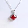 Natural Ruby Pendant Necklace Cushion 8mm 3.5ct Gemstone  Women's Light Luxury Fine Jewelry 925 Sterling Silver Anniversary Gift