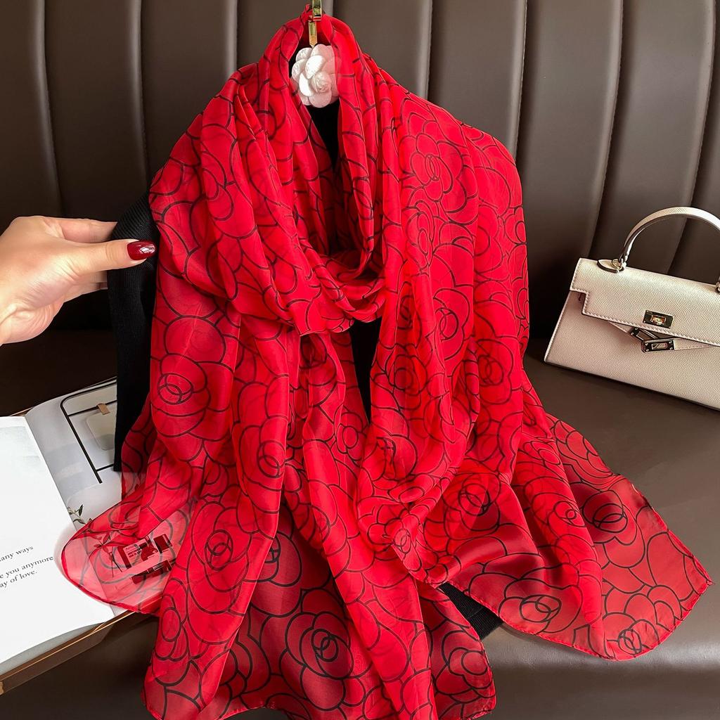 Silk Scarf Foulard Female Headbanda Luxury Hijab Women Soft Warm Pashmina Beach Scarves Echarpe Shawl Large Wrap Echarpe Bandana