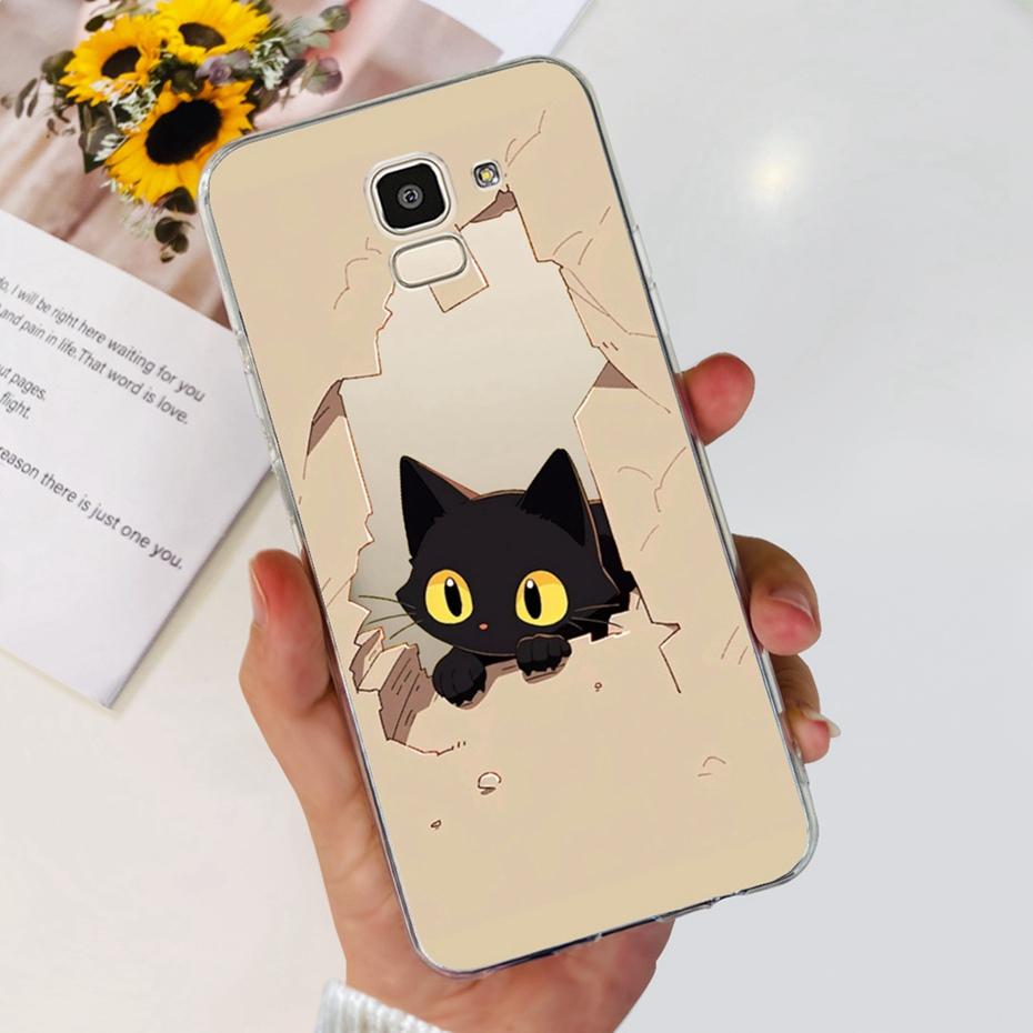 Красивый чехол с принтом для Samsung Galaxy J6 J6+ J600G J610G Мягкая силиконовая задняя крышка из ТПУ для чехлов телефона Samsung J6 J 6 Plus 2018