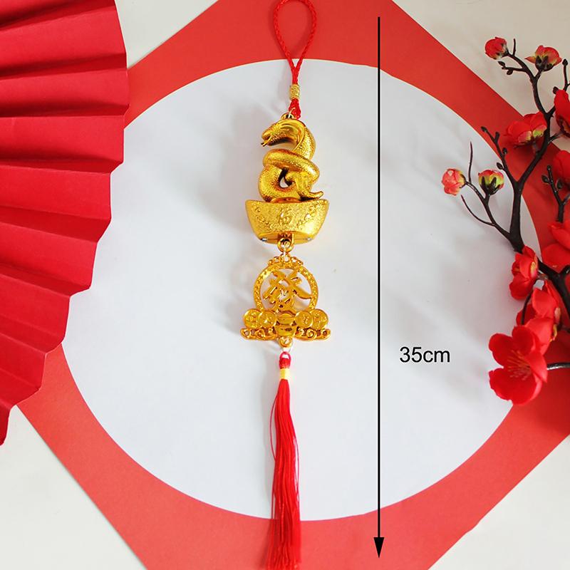 1 шт. Счастливый талисман 2025 года Змеи позолоченный пластиковый зодиакальный кулон в виде змеи новогодние украшения для дома и автомобиля