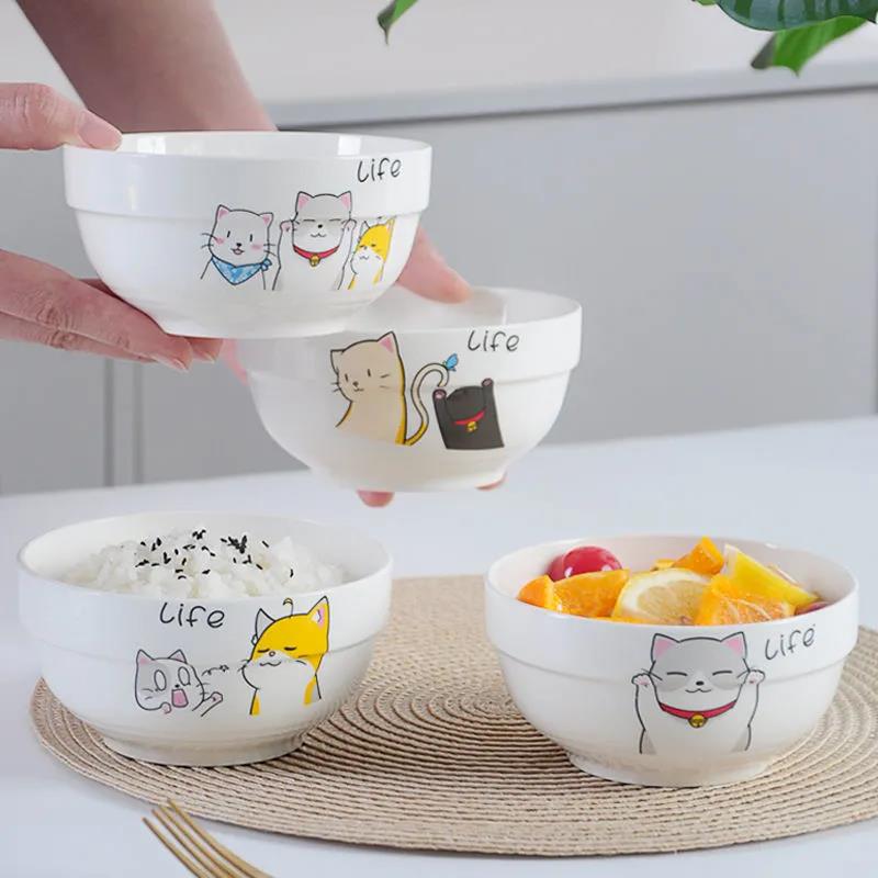 Ceramic Bowl Rice Bowl 2 People Food Tableware Combination Plate Dish Set Dinner Bowl Soup Bowl Fish Plate