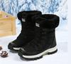 Модные женские высокие зимние ботинки, плюшевые зимние ботинки, нескользящая обувь для походов, теплая обувь для ходьбы, хлопковая обувь