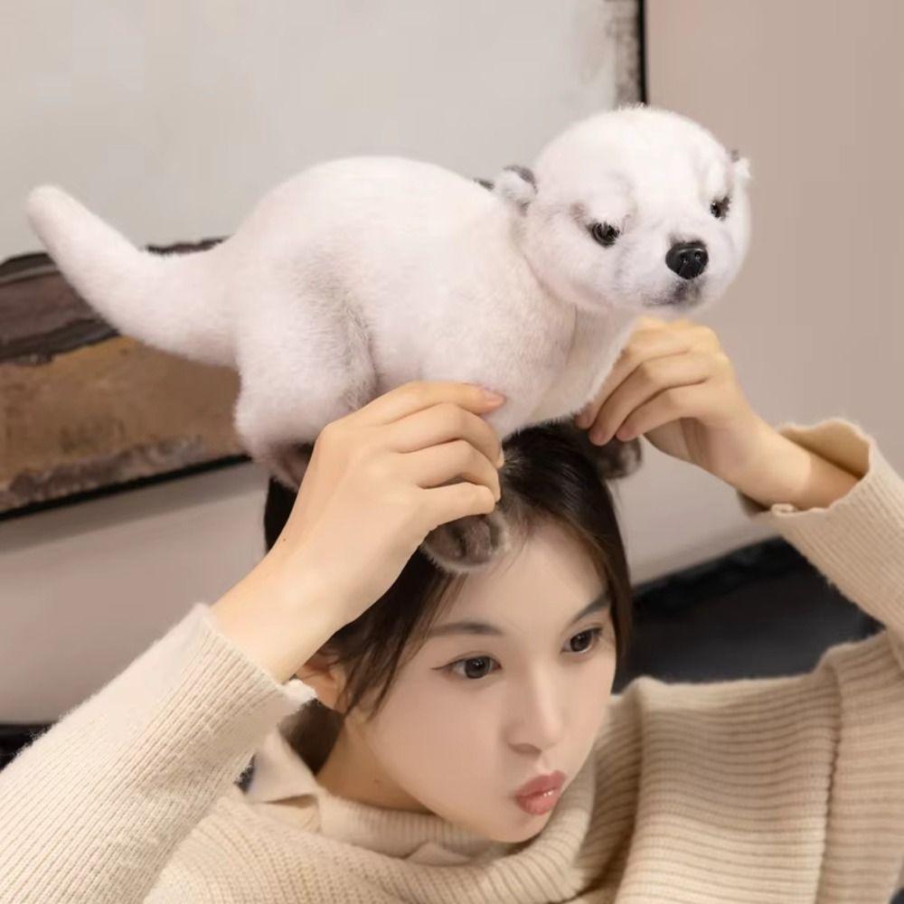 PP Cotton Brown Otter Plush Toy Soft Simulation Otter Toy Doll Decorate Present