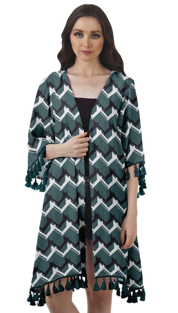 Moomaya Пляжная накидка из жоржета с открытыми плечами и принтом 3-4