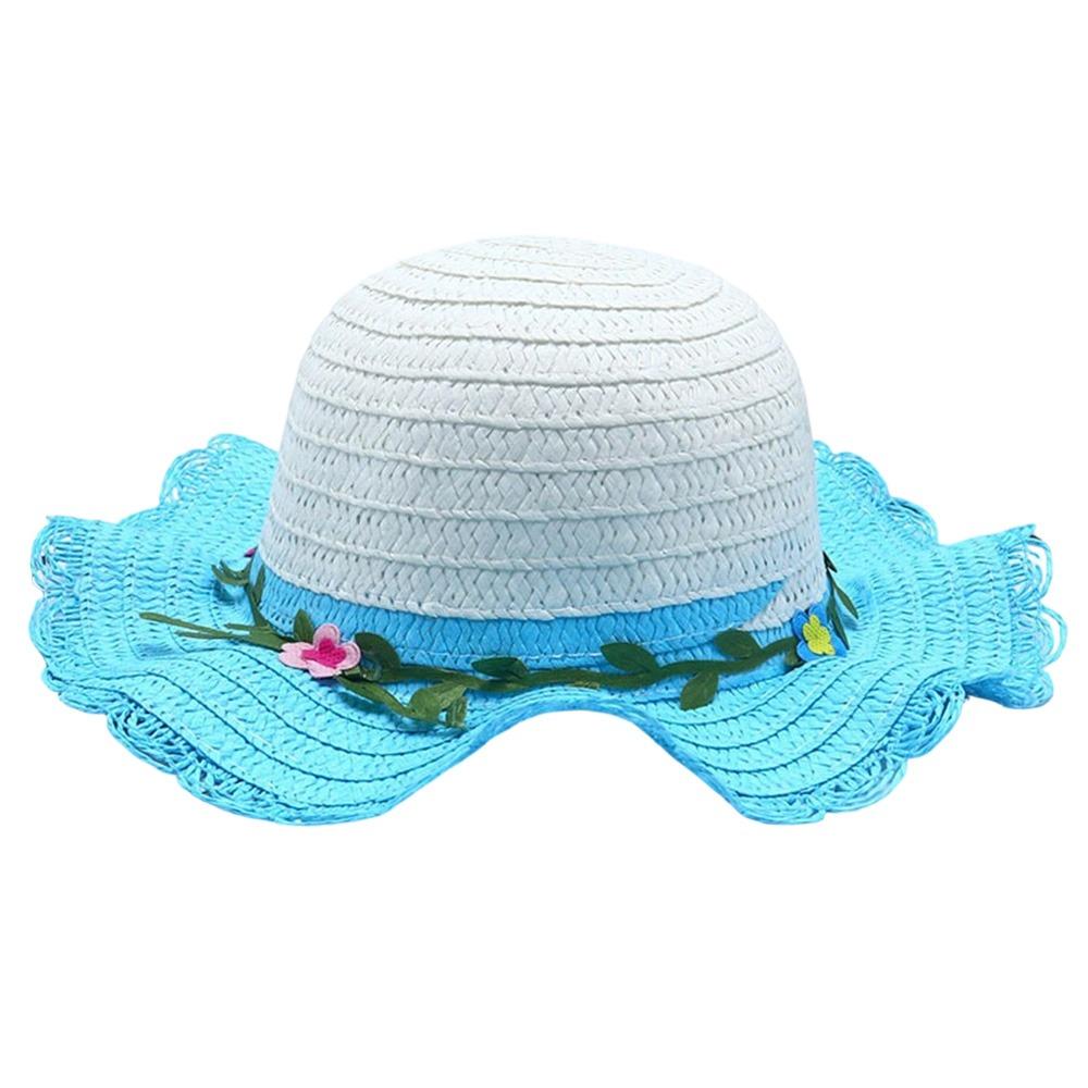 Flower Decoration Sun Hat Wide Brim Beach Hat Sweet Straw Hat Beach