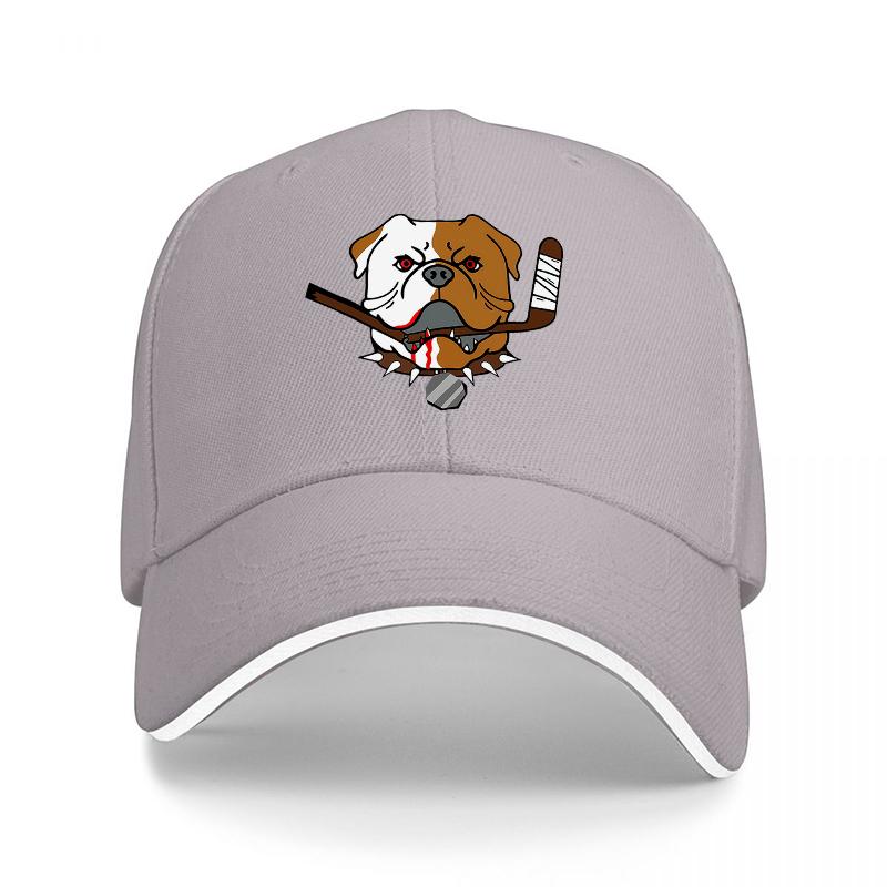 Bulldog Baseball Hat with Bat and Ball Design Black Adjustable Cap for Sports Fans and Dog Lovers Casual Streetwear Accessory