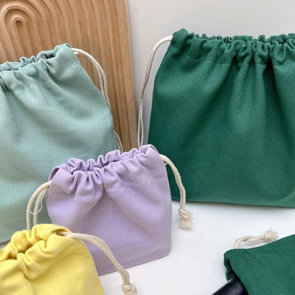 Cotton Storage Bag Candy Colour Sundries Organize Bags New Canvas Bag