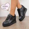 Женская обувь осень-зима 2025, новая платформа, повседневная спортивная студенческая обувь на шнуровке, туфли на каблуке