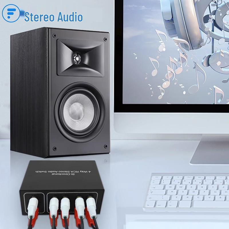 RCA 4-in 1-out Hi-Fi Lossless Stereo Audio Switcher Adapter