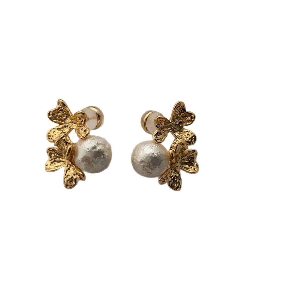 Niche Temperament Средневековые серьги-гвоздики Французские серьги Mori Fairy Ретро Изысканные высококачественные жемчужные серьги Женские