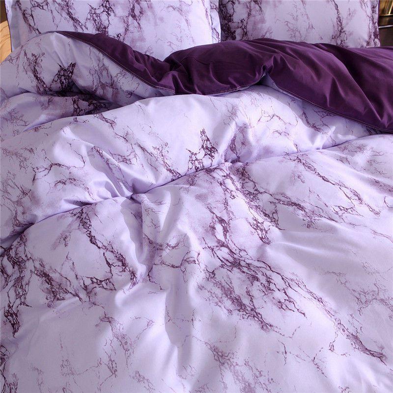 Versatile Marble Pattern Soft Bedding Duvet Cover Set With Matching Pillowcase Choices