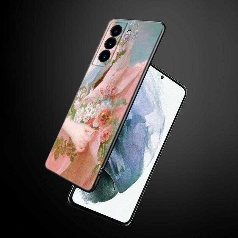 Чехол для телефона с художественной росписью в стиле Ренессанс для Samsung Galaxy S22 Pro S21 S20 Ultra FE S10 Lite 5G S10E S9 S8 Plus, мягкий черный чехол из ТПУ