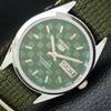 REFURBISHED SEIKO 5 AUTOMATIC MENS WATCH JAPAN MADE GREEN DIAL CUSTOM A440093-2 QV90-a440093