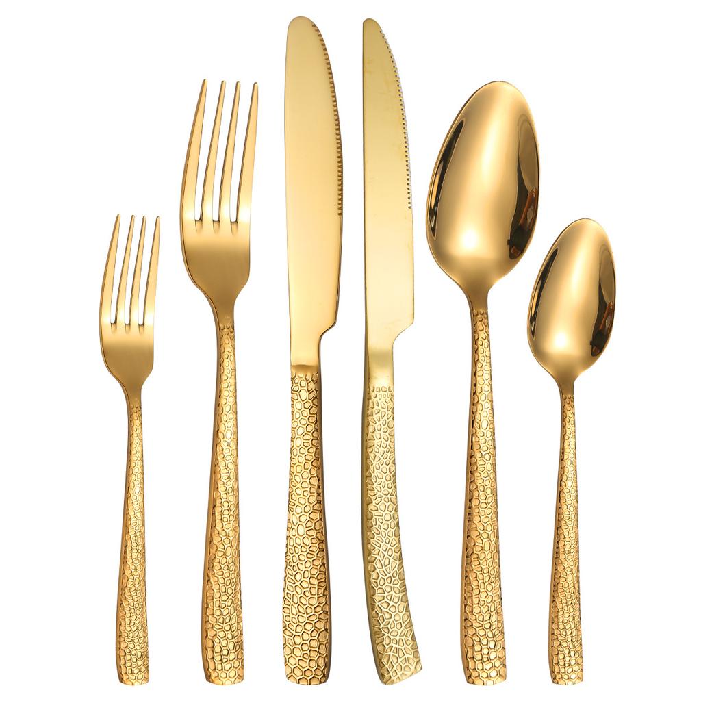 Набор столовых приборов из нержавеющей стали, квадратная ручка, серпантин, нож, вилка и ложка, набор для западной кухни, 6 предметов