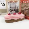 Dacron Cute Plush Pen Bag Cherry Cake Shape Pencil Pouch Large Capacity Exquisite Storage Bag