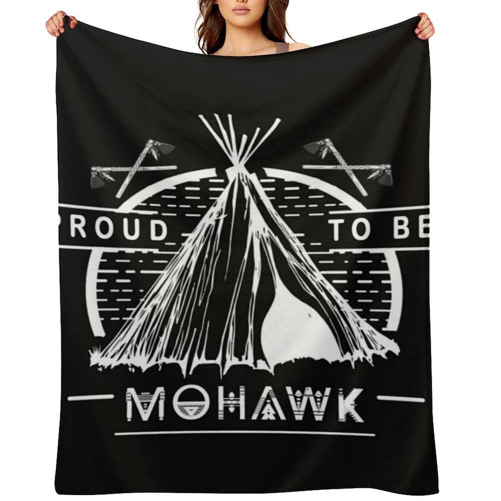 Native American - Proud To Be Mohawk Throw Blanket Thermal for babies Blankets For Sofas Luxury Brand Blankets