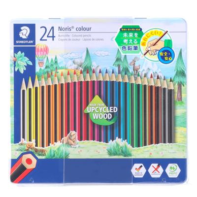 Цветные карандаши Noris Color, 24 цвета, на масляной основе, металлический пенал, 1 набор, 185 мм, M24PB
