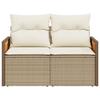 VidaXL Canapé de jardin avec coussins 2 places beige résine tressée 366084