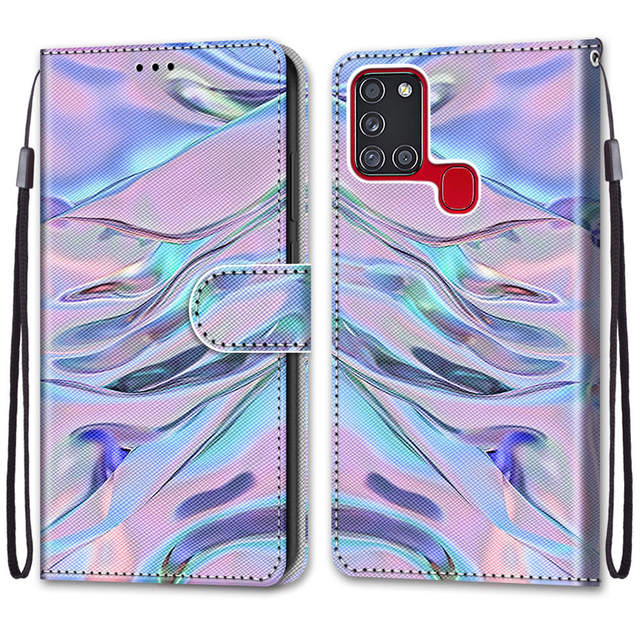 Кожаный чехол-кошелек с магнитом A21 S для Samsung Galaxy A21s A 21s, флип-чехол Etui, чехол для телефона с милым котом и собакой, женский чехол Carcasa