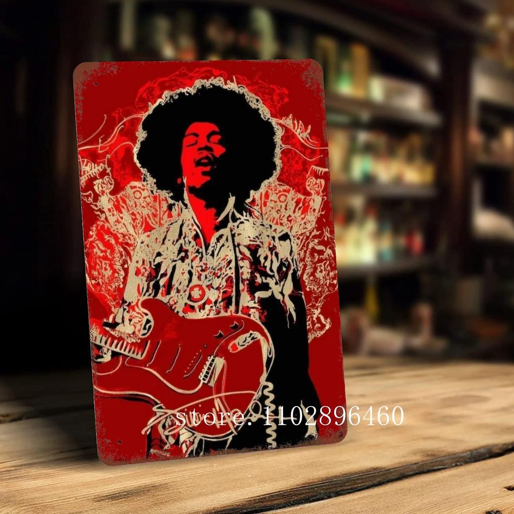 Джими Хендрикс Металлические таблички и знаки настенный декор Винтажные жестяные таблички Капитан Металлический постер Декор для бара паба клуба Настенное украшение