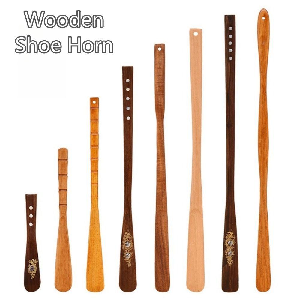 Новый деревянный рожок для обуви Легко надевать и снимать Очень длинная ручка Рожок для обуви Портативный Подвесной Инструменты для надевания обуви Домашние аксессуары