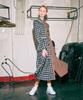 Near And Dear Granny Check Long Dress