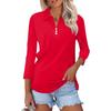 Women's Fashion Casual Lapel 3/4 Sleeve Shirt Women's Button Up Tops