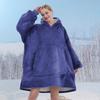 Носимые толстовки с капюшоном 1 шт. фланелевое короткое большое портативное одеяло с капюшоном супер теплое флисовое набитое одеяло с капюшоном